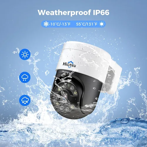 Miniatura 6 de Seguimiento humano + inclinación de 90° de giro de 300°: sistema de cámara de seguridad Hiseeu 4K PoE, sistema de cámara de seguridad NVR con cable