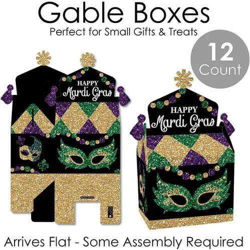Miniatura 6 de Big Dot of Happiness Mardi Gras – Caja de golosinas para fiestas – Cajas de regalo para fiesta de máscaras, cajas de golosinas – Juego de 12