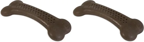 Pet Qwerks Flavorit BarkBone - Hueso de perro rellenable para masticadores moderados, sabor a pollo mezquite, 4.25 pulgadas (paquete de 2)
