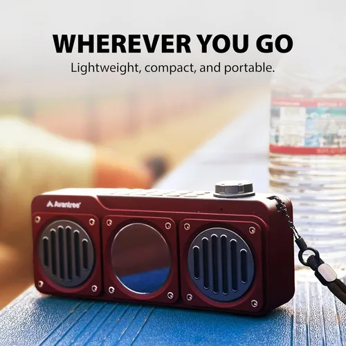 Miniatura 6 de Avantree Boombyte - Radio FM portátil con altavoz Bluetooth, sonido superbo, acabado en metal, reproductor MP3, compatible con tarjeta Micro SD