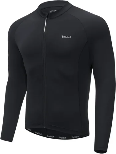 BALEAF Camiseta de ciclismo de manga larga para hombre para ciclismo de carretera para bicicleta de montaña bolsillos con cremallera completa UPF50