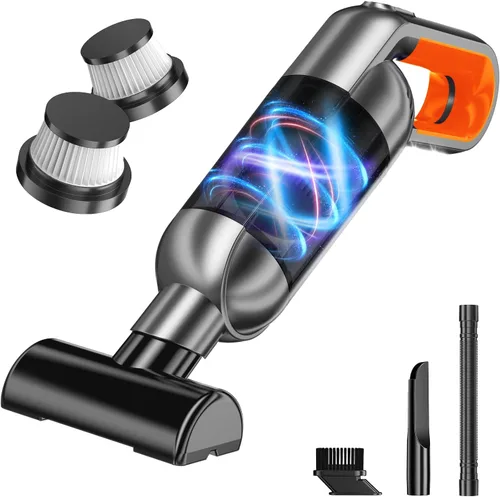 Miniatura 8 de Aspiradora de mano inalámbrica, aspiradora portátil para automóvil con luz LED, aspiradora pequeña recargable con potente succión, aspiradora ligera