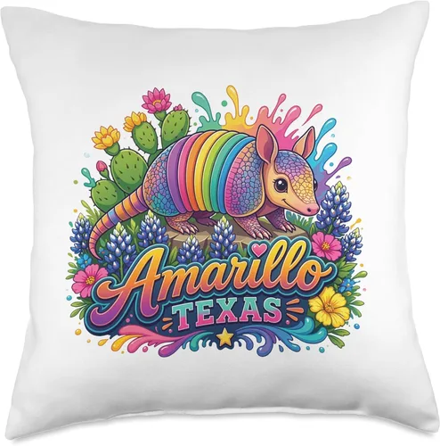 Miniatura 4 de Amarillo Texas Fun Colorful Armadillo Novelty Souvenir Throw Pillow