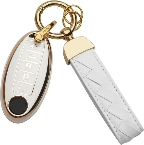 Miniatura 12 de para Nissan Funda para Llavero Compatible con Altima Maxima Rogue Armada Pathfinder, Carcasa para Llave Inteligente (Azul, 4 botones)