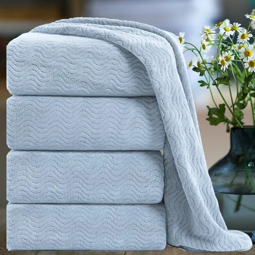 Miniatura 22 de Smuge Juego de toallas de baño texturizadas ultrasuaves de 8 piezas para baño, ducha, piscina, cocina, secado rápido, ligeras y altamente