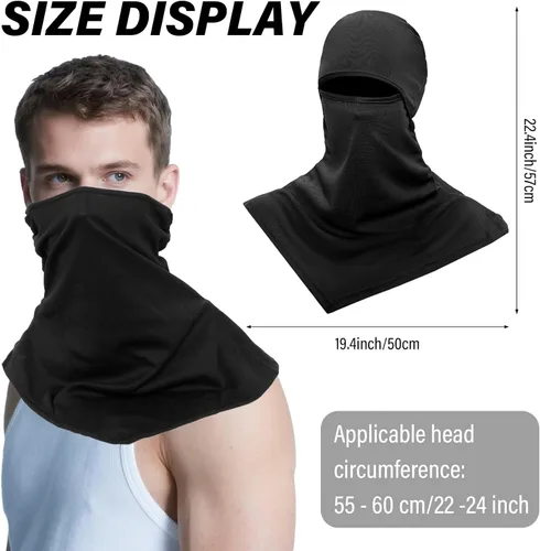 Miniatura 2 de 6 pasamontañas para máscara de esquí, cubierta de cuello largo, cubierta facial de verano, protector de cuello, protección UV para hombres y mujeres