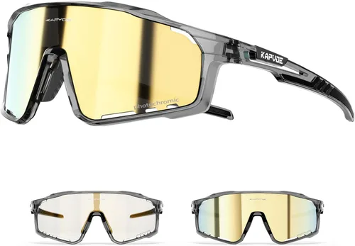 Miniatura 20 de KAPVOE Gafas de ciclismo fotocromáticas para hombres y mujeres, gafas de sol deportivas, marco de decoloración HD, gafas de bicicleta K76