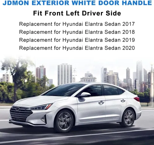 Miniatura 2 de JDMON Repuesto para manija de puerta exterior blanca Hyundai Elantra Sedan 2017 2018 2019 2020 Reemplazo para 82652-F0010 82651-F0010 82651-F2010