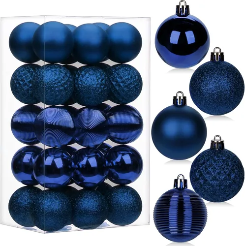 Miniatura 13 de 30 piezas de adornos de bola de árbol de Navidad irrompibles negros para decoración navideña
