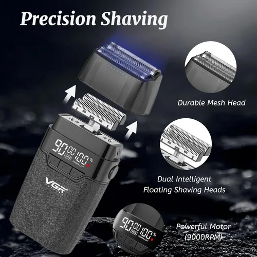 Miniatura 5 de VGR 640S3 Kit Profesional de Corte de Cabello 3 en 1, 9000RPM Cortapelos para Hombres Recortadora de Cabello Profesional y Conjunto de Afeitadoras