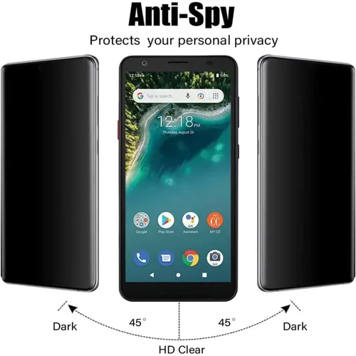 Miniatura 3 de Protector de pantalla de privacidad para ZTE Avid 589 (2 unidades), no cobertura completa, vidrio templado, antiarañazos, antiarañazos, dureza 9H
