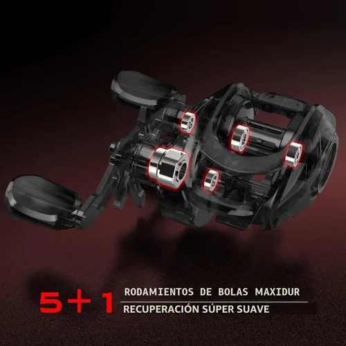 Miniatura 7 de KastKing Carrete de pesca Brutus Baitcasting, marco de grafito, relación de engranajes 7.2:1, rodamientos de bolas de acero inoxidable blindados