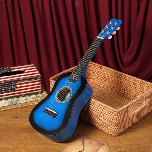 Miniatura 4 de Guitarra pequeña - Guitarra acústica para niños de 23 pulgadas en azul para aprendizaje de música, perfecta para práctica en casa y entretenimiento