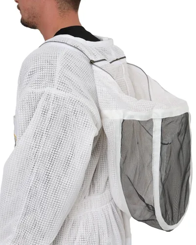 Miniatura 9 de Traje de abeja ventilado de 3 capas, kit de traje de apicultor con velo de esgrima desmontable y guantes de abeja (XL)