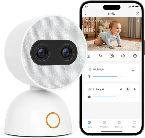 Simsky Monitor de bebé de pantalla dividida de 7 pulgadas con 2 cámaras, cámaras duales de 4MP con zoom 6X y zoom panorámico, WiFi y sin WiFi,