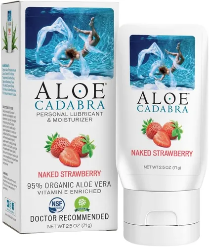 Miniatura 16 de Aloe Cadabra Lubricante Personal Saborizado y Humectante Vaginal, Lubricante de Aloe Orgánico Comestible para Hombres, Mujeres y Parejas, Sin