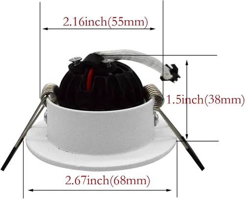 Miniatura 3 de Foco LED Downlight 110V regulable 3WCOB CRI80 Lámpara LED de 2 pulgadas, luces de abajo, ajustable, accesorio de iluminación empotrada e iluminación