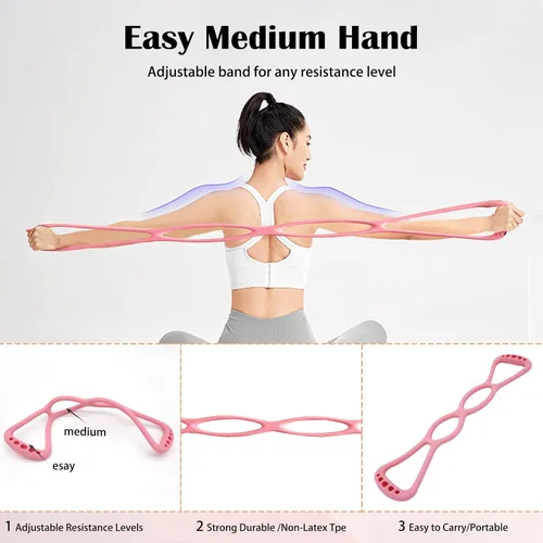 Miniatura 2 de Bandas de resistencia ajustables de 4 anillos para entrenar en casa, bandas de entrenamiento para mujeres y hombres, fitness, yoga, pilates