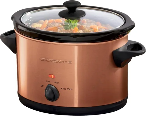 Miniatura 8 de OVENTE Doble olla de cocción lenta, servidor de buffet y calentador con dos ollas de cerámica extraíbles de 1.5 cuartos de galón, control