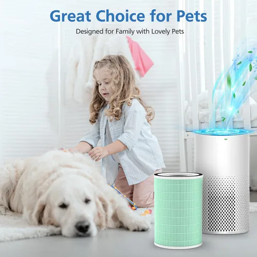 Miniatura 5 de Paquete de 2 filtros HEPA verdaderos, filtro de repuesto 4 en 1 para mascotas, filtración 360 de 4 etapas, compatible con Afloia KILO, KILOPLUS