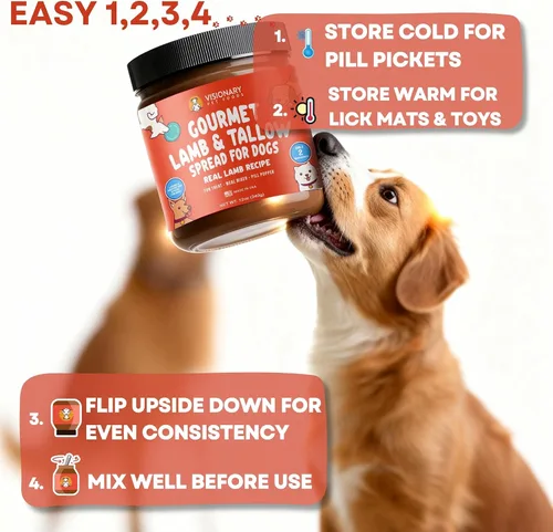 Miniatura 9 de Visionary Pet Foods Cordero y carne seca para untar – Premio saludable para perros – Alternativa a la mantequilla de maní para perros, sin xilitol