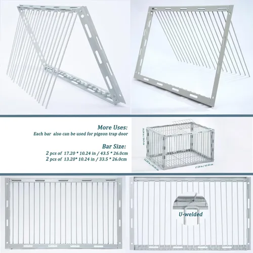 Miniatura 6 de Trampa para palomas con diseño a prueba de fugas, trampa para pájaros con entrada unidireccional, jaula para pollos y aves para palomas, portátil