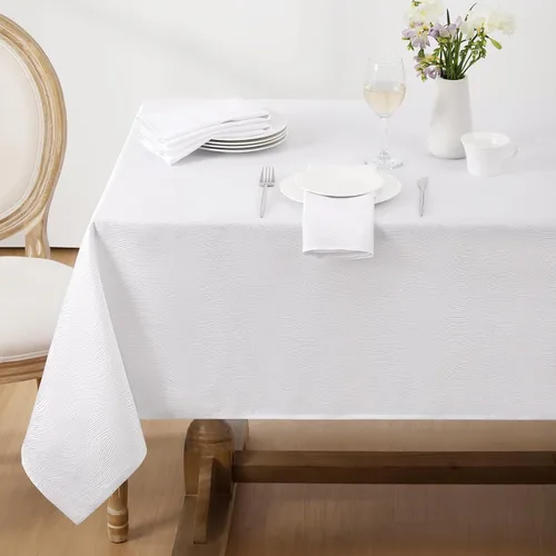 Miniatura 14 de Softalker - Mantel jacquard rectangular, diseño en espiral, resistente al agua y a las manchas, antiarrugas, tela de mesa pesada y libre de arrugas