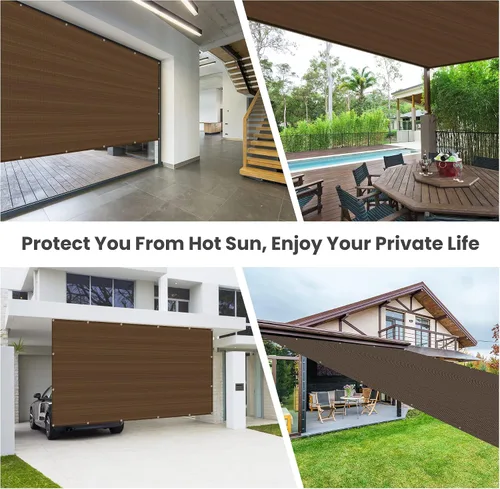 Miniatura 5 de Pantalla de tela 90% de privacidad de 10 x 10 pies, paño para parasol con ojales reforzados para patio al aire libre, toldo, porche, pérgola