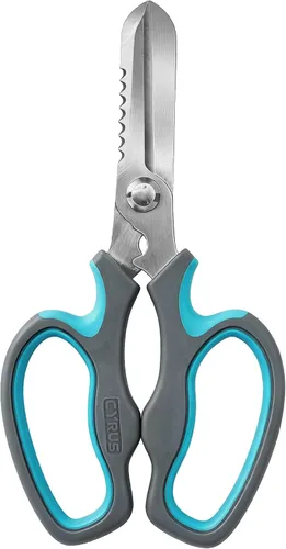 Miniatura 7 de CYRUS Tijeras de jardín Podadora con dientes de sierra Tijeras de poda Flor afilada (Azul con diente de sierra) Anti-Slip Ergonomic Grips Florist