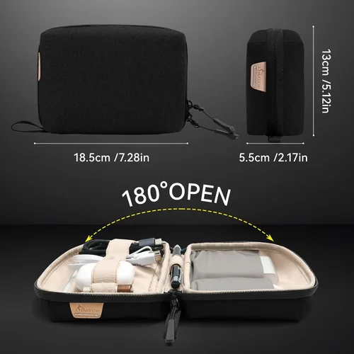 Miniatura 2 de SIMTOP Funda organizadora de electrónica pequeña, funda de viaje portátil para cable, cargador, teléfono y auriculares, almacenamiento de cable