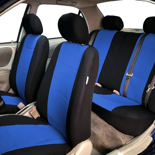 Miniatura 2 de TLH Juego completo de fundas de asiento de coche de neopreno, compatibles con bolsas de aire, accesorios interiores, protector de asiento
