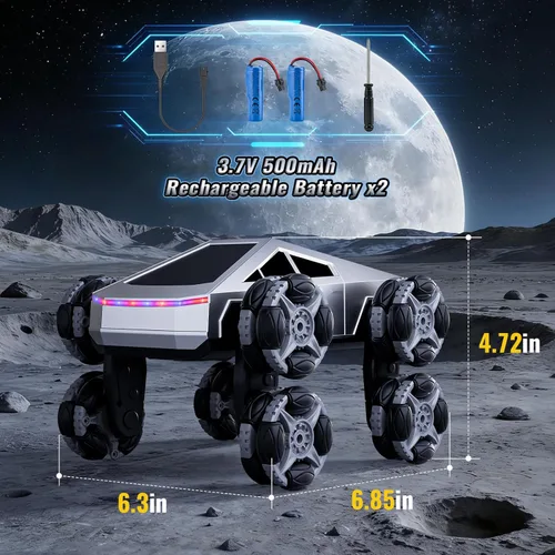 Miniatura 2 de Bsgifts Auto de control remoto, 8 ruedas RC Stunt Car con luces LED y música, auto de deriva RC de 2.4 GHz para niños de 6 a 14 años, regalo
