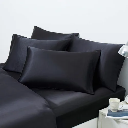 Miniatura 2 de Ersmak Juego de 2 fundas de almohada de satén estándar, ultra suaves y sedosas para cabello y piel, resistentes a las arrugas a la decoloración