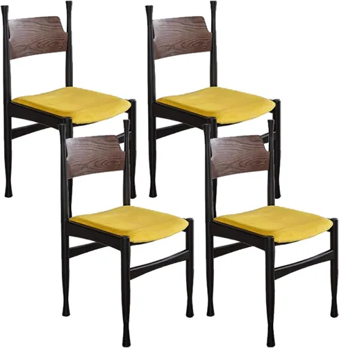 Miniatura 17 de Sillas de comedor, modernas sillas de comedor de madera, silla de cocina tapizada, taburete sin brazos de granja, silla ocasional para cocina, sala
