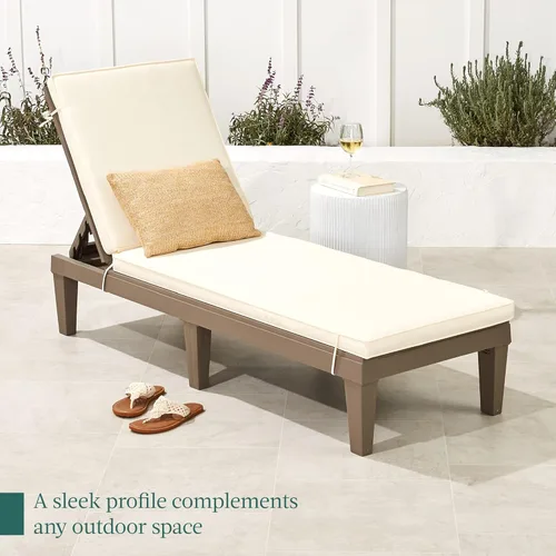 Miniatura 8 de Best Choice Products Sillón para exteriores, tumbona de resina para patio, piscina, patio trasero, porche con cojín de asiento, respaldo ajustable