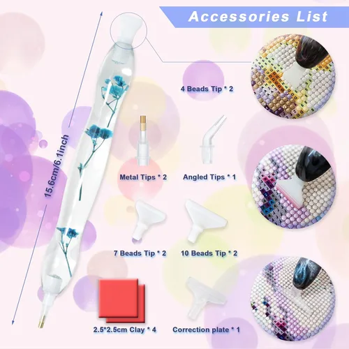 Miniatura 4 de RECORDARME Bolígrafo de Pintura de Diamantes que Brilla en la Oscuridad con Flores Luminosas, Herramientas y Accesorios para Pintura de Diamantes