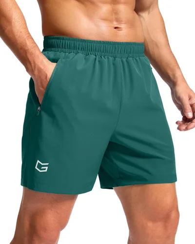 Miniatura 9 de G Gradual Pantalones cortos deportivos para correr para hombre con bolsillos con cremallera, de secado rápido, de 7 pulgadas, 5 pulgadas, 9