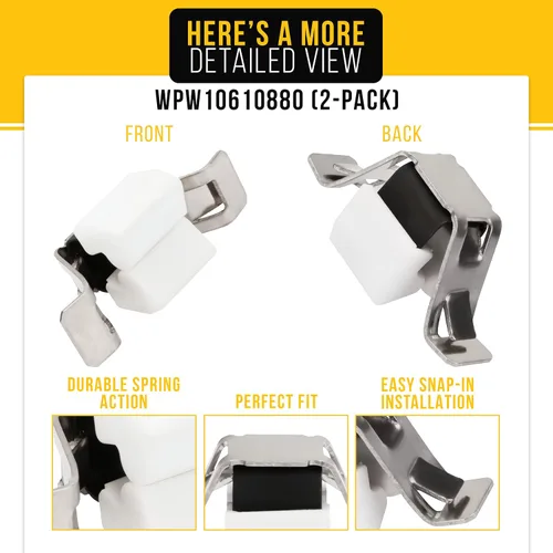 Miniatura 3 de PartsBroz WPW10610880 - Cerradura de puerta (paquete de 2) – Compatible con secadora Whirlpool Maytag Kenmore Roper – Reemplaza AP6983349