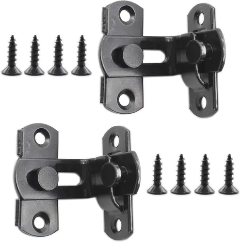 Miniatura 8 de Paquete de 2 cerraduras de puerta de granero de acero inoxidable, cerradura de cerca, cerrojo de seguridad, cerrojo para ventana, puerta, gabinete