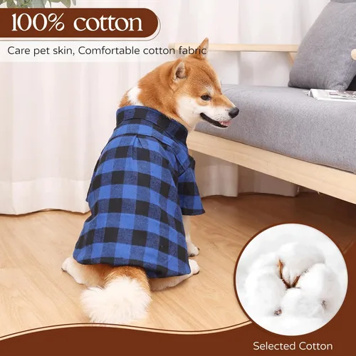 Miniatura 3 de Camisas para Perros a Cuadros Camisa para Perros Ropa para Perros Pequeños Medianos y Grandes Las Camisas para Dueño y Mascota se Venden por Separado