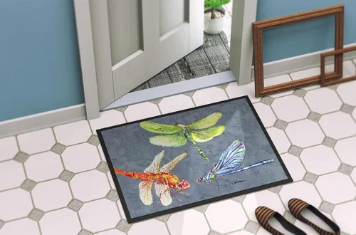 Miniatura 4 de Caroline's Treasures 8878JMAT Dragonfly Times Three - Felpudo para puerta delantera, 24 x 36 pulgadas, para interiores y exteriores, para entrada