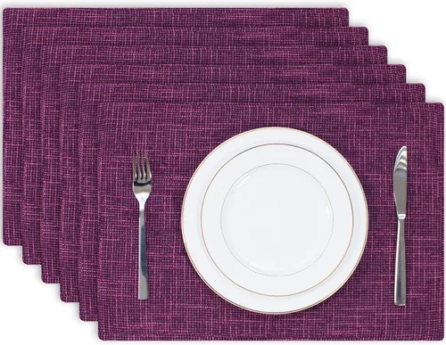 Miniatura 44 de Kevin Textile - Juego de 4 manteles individuales resistentes al calor, lavables, para fiestas, bufé, cenas, 13 x 19 pulgadas, color negro