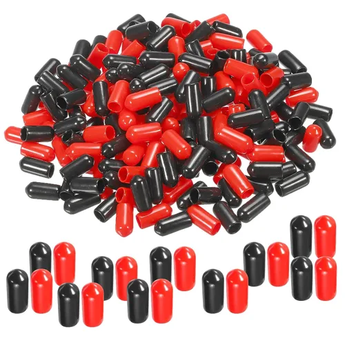 Miniatura 52 de MECCANIXITY 50 unids tapas de goma Surtido de 0.079 in PVC vinilo tornillo rosca protector para tornillo tornillo negro rojo