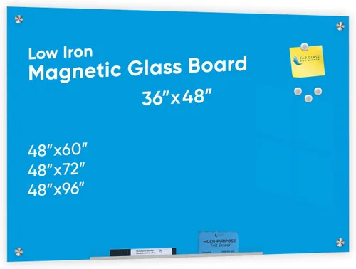 Miniatura 23 de Fab Glass and Mirror - Pizarrón magnético de vidrio con borrador, Negro