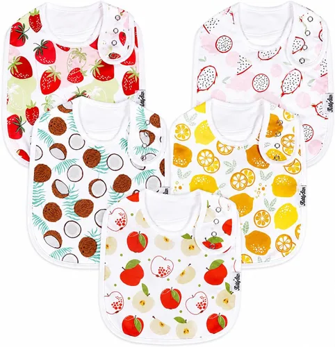 Miniatura 30 de KiddyStar Organic Cotton Baby Drool Bibs Soft, Adjustable, Absorbent, Unisex Teething Bandana Bibs for Babies Clásico 1