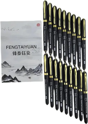 Fengtaiyuan 10P18Pro, bolígrafos de tinta de gel, tinta negra, punta gruesa de 0.039 pulgadas, bolígrafos de escritura, suaves, paquete de 18
