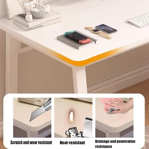 Miniatura 4 de Escritorio para computadora de estilo moderno y sencillo de 31.5 pulgadas, mesa pequeña de escritura blanca para oficina en casa, escritorio