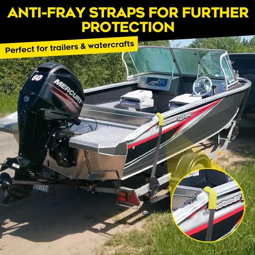 Miniatura 6 de Hifybaty 2 correas de trinquete retráctiles – Correas de trinquete resistentes de 2 pulgadas x 4 pies para remolque de barco – Soportes de montaje