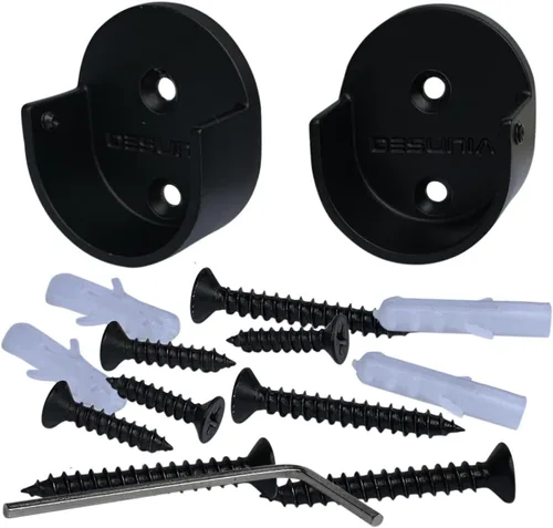 Miniatura 11 de Barra redonda resistente para armario de 48 pulgadas de diámetro, 1.22 pulgadas de diámetro, poste de ropa negro, 1 paquete