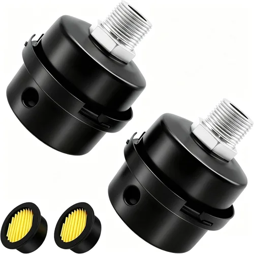 2 silenciadores de compresor de aire de rosca de 1/2 pulgada, filtro de admisión de compresor de aire, accesorios de 0.787 in para generadores,